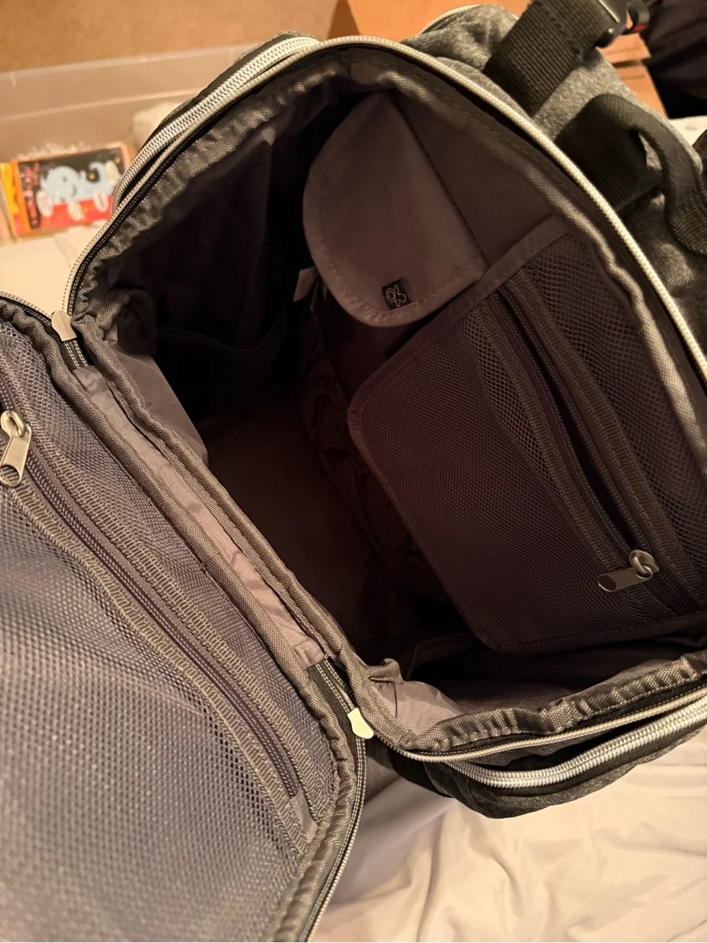 Grey and Black diaper Backpack - brazzo